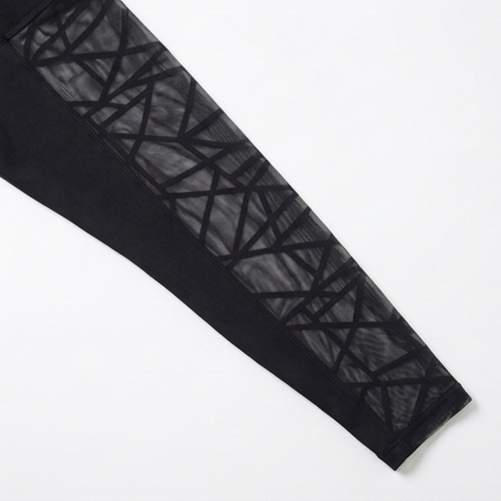 High Waisted Mesh Leggings with Hidden Pocket — View 10 | Clova