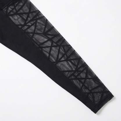 High Waisted Mesh Leggings with Hidden Pocket — View 10 | Clova