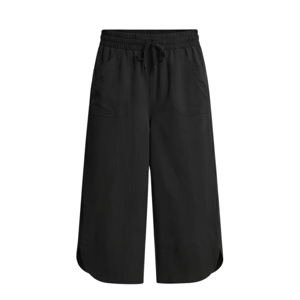Soft Cropped Wide-Leg Pants with Pockets — View 14 | Clova
