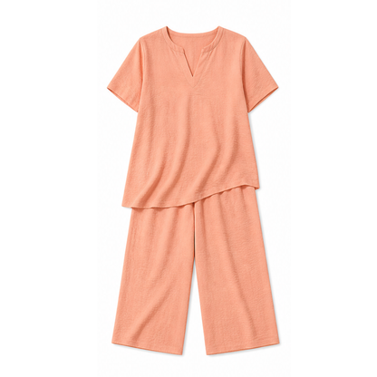 Relaxed Two-Piece Set with Wide-Leg Pants — View 13 | Clova