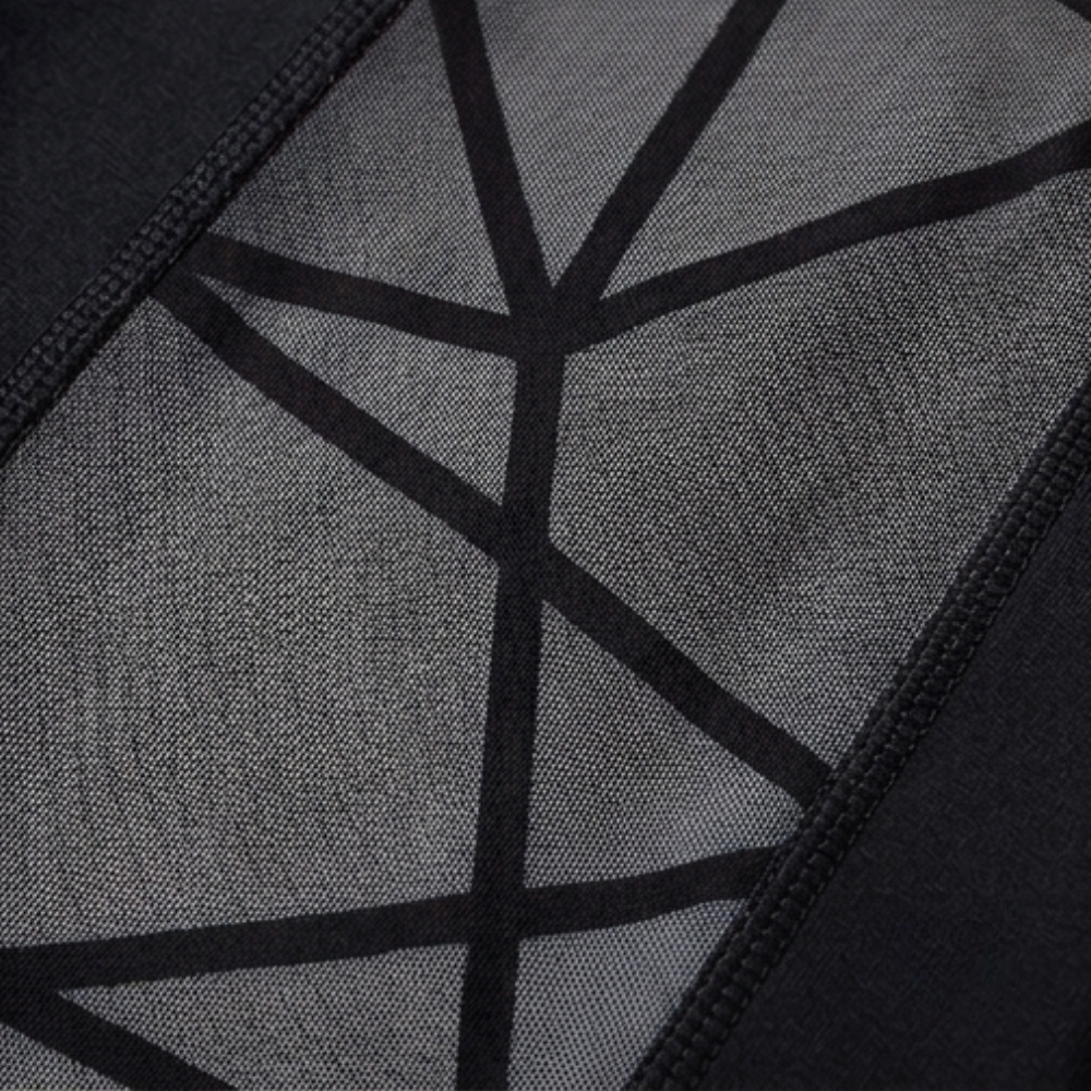 High Waisted Mesh Leggings with Hidden Pocket — View 8 | Clova