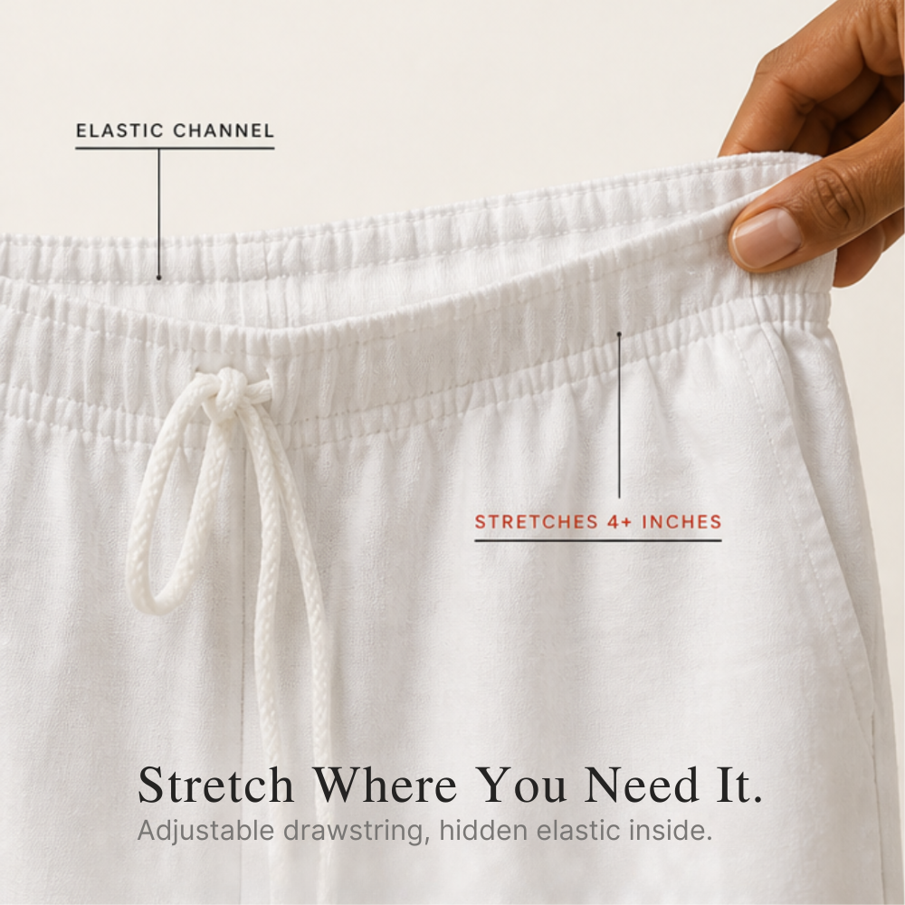 Lace Trim Drawstring Comfort Pants — View 9 | Clova