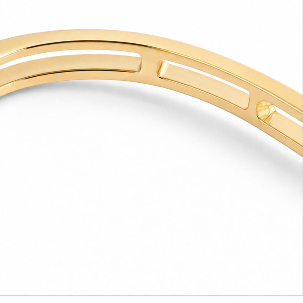 Floating Crystal Gold Bangle Bracelet for Women