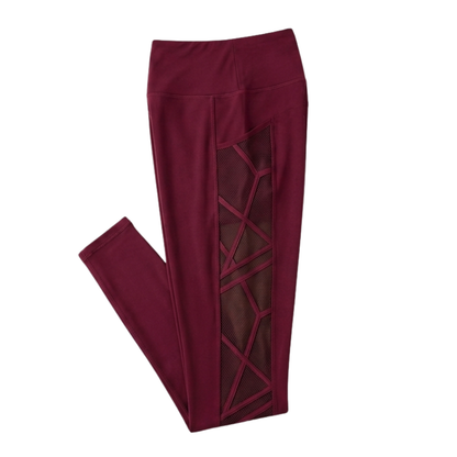High Waisted Mesh Leggings with Hidden Pocket — View 16 | Clova