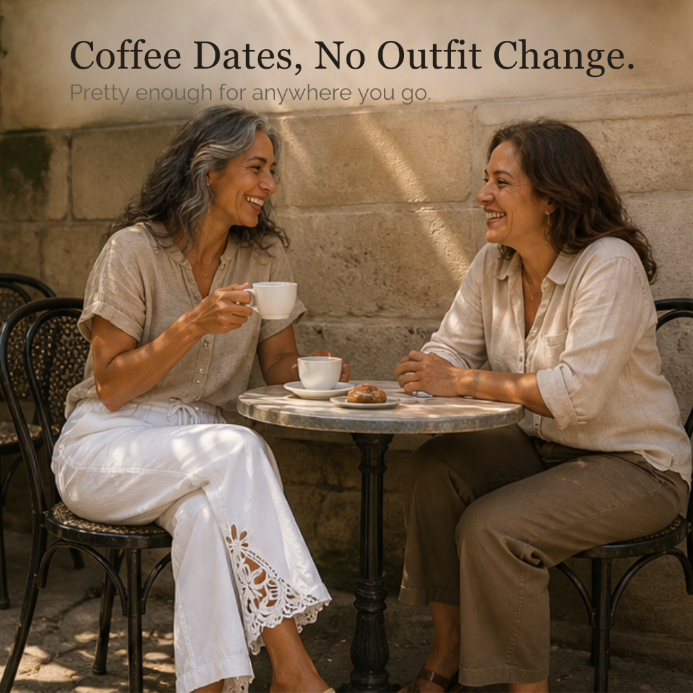 Lace Trim Drawstring Comfort Pants — View 12 | Clova