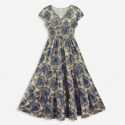 Smocked Floral Maxi Dress — View 12 | Clova
