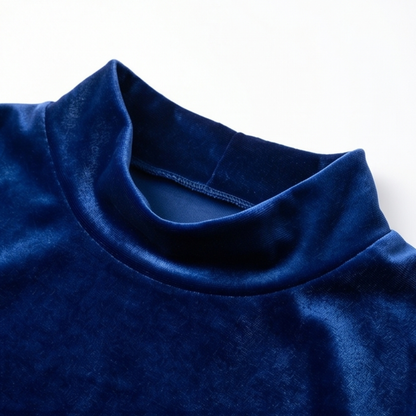 Velvet Cocoon Midi Dress with Hidden Pockets — View 11 | Clova