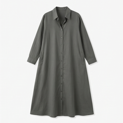 Effortless Maxi Shirt Dress with Pockets — View 12 | Clova