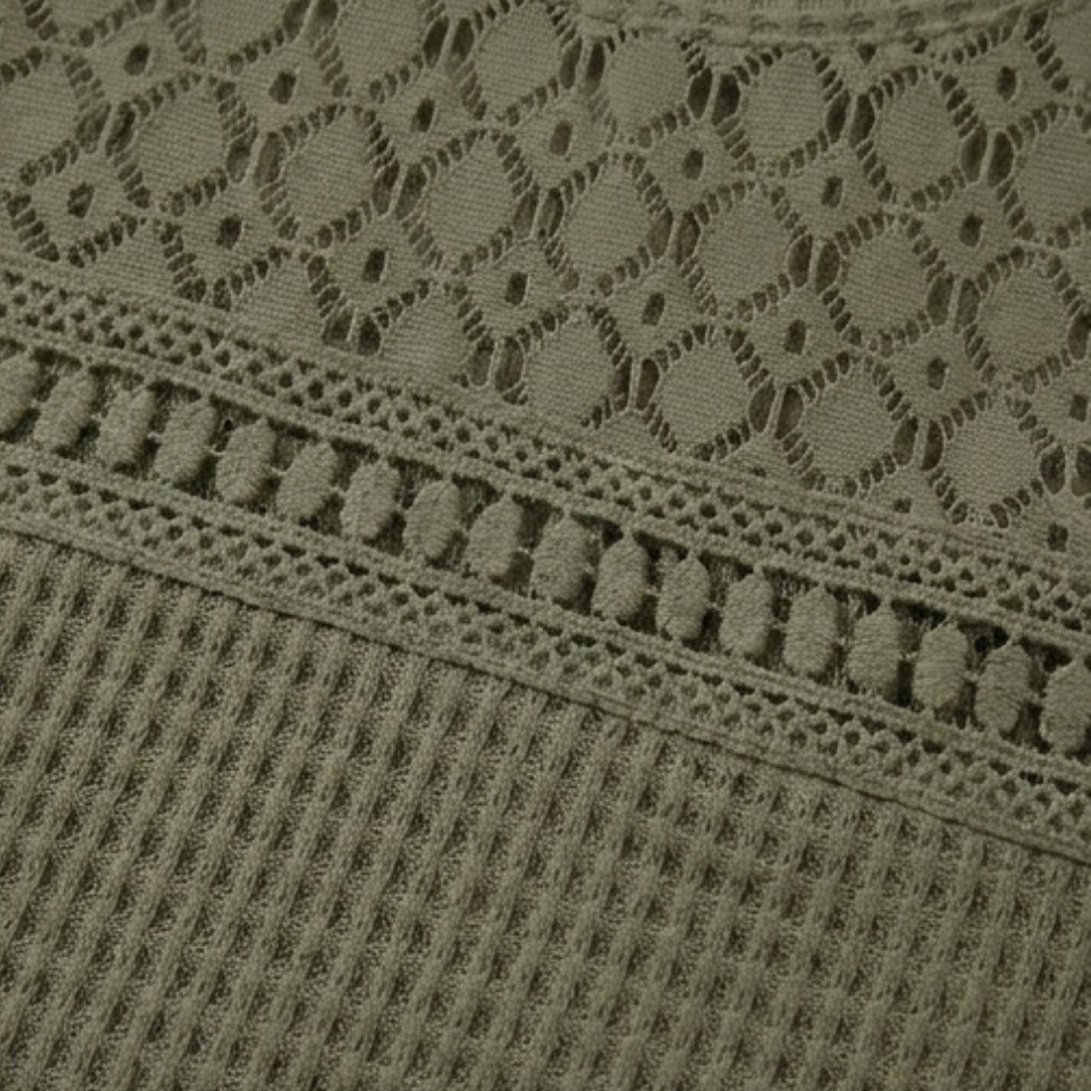 Breezy Open-Weave Knit Top — View 8 | Clova