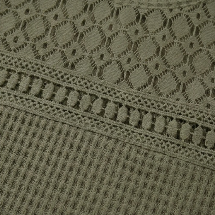 Breezy Open-Weave Knit Top — View 8 | Clova