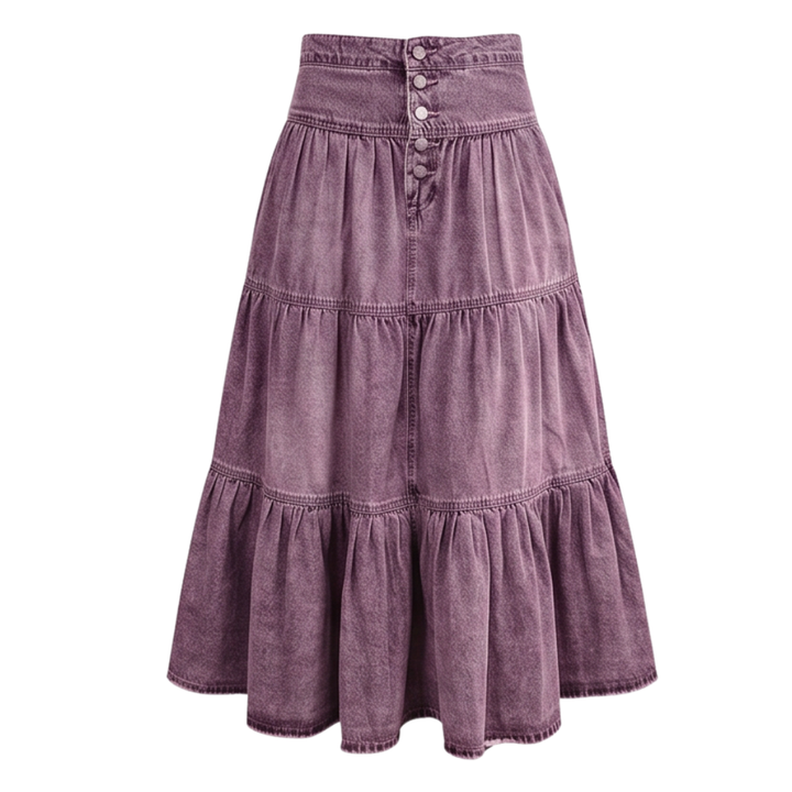 Soft Button-Front Maxi Skirt — View 12 | Clova