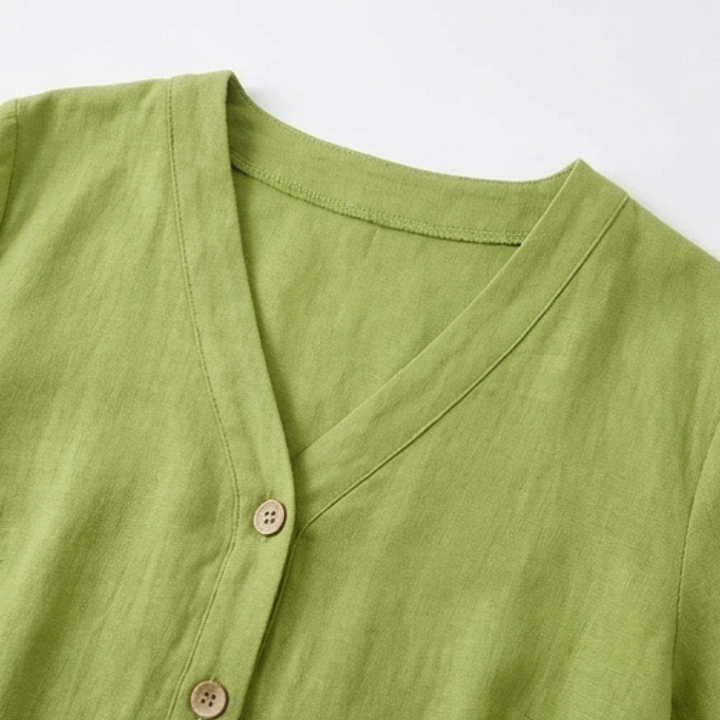 Button-Front Midi Dress — View 7 | Clova