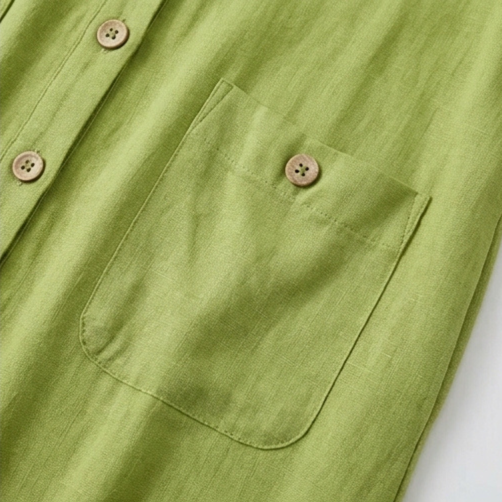 Button-Front Midi Dress — View 8 | Clova