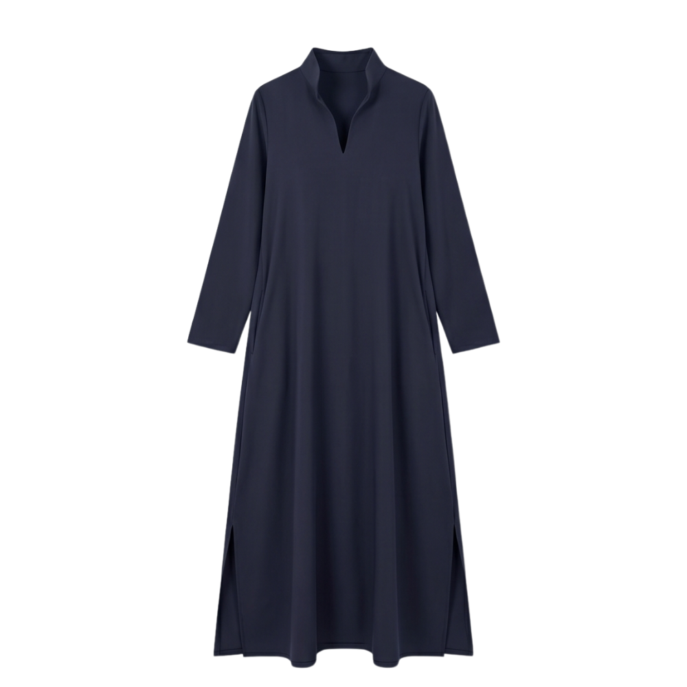 Loose Maxi Dress with Side Slits — View 16 | Clova