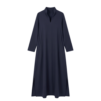 Loose Maxi Dress with Side Slits — View 16 | Clova