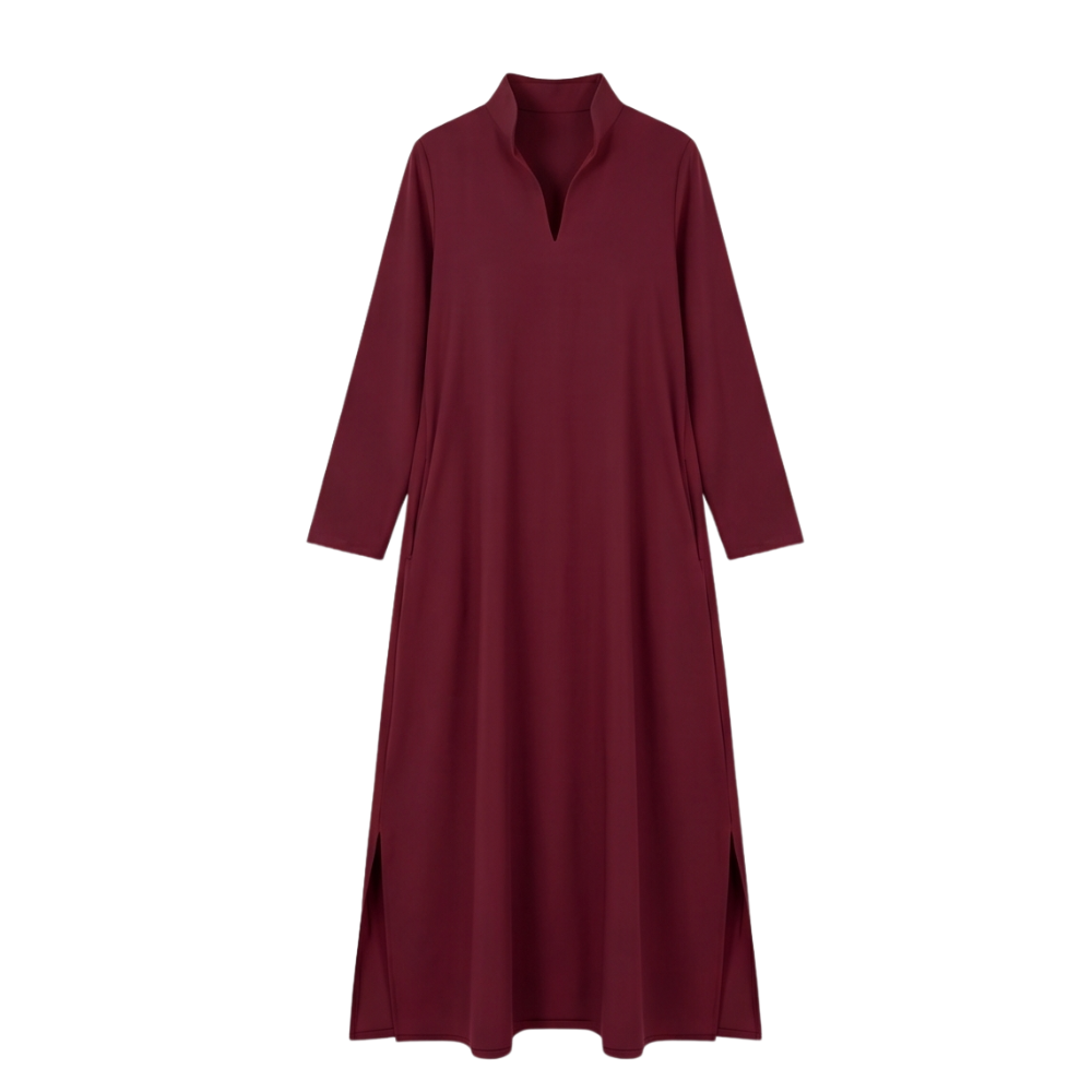Loose Maxi Dress with Side Slits — View 18 | Clova