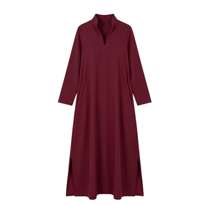 Loose Maxi Dress with Side Slits — View 18 | Clova