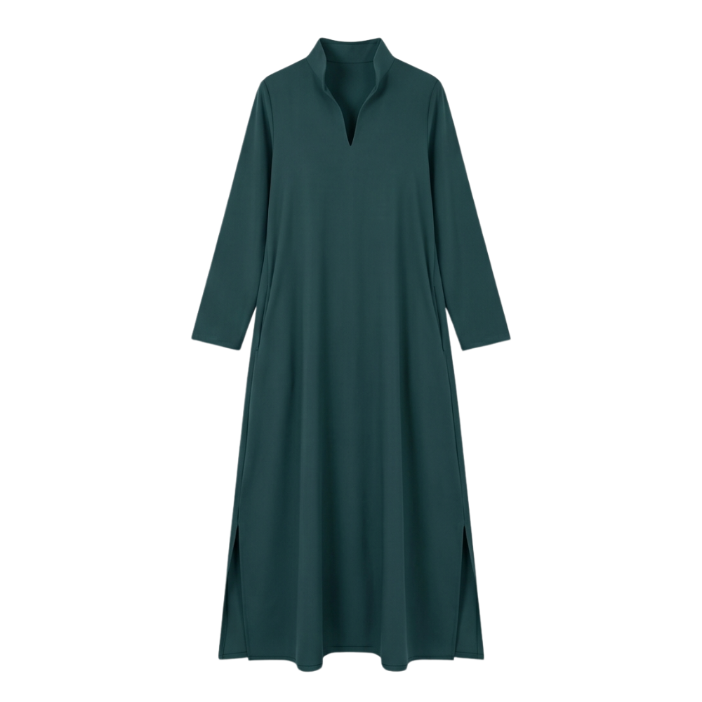 Loose Maxi Dress with Side Slits — View 17 | Clova
