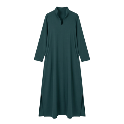 Loose Maxi Dress with Side Slits — View 17 | Clova