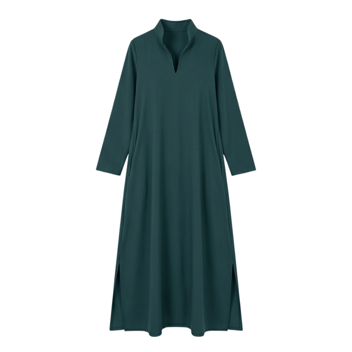Loose Maxi Dress with Side Slits — View 17 | Clova