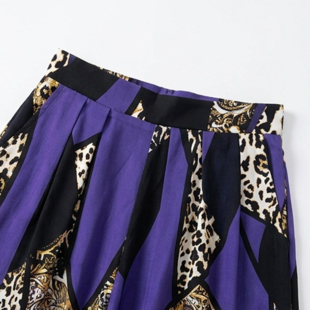 Bold Print Wide-Leg Two Piece Set — View 8 | Clova