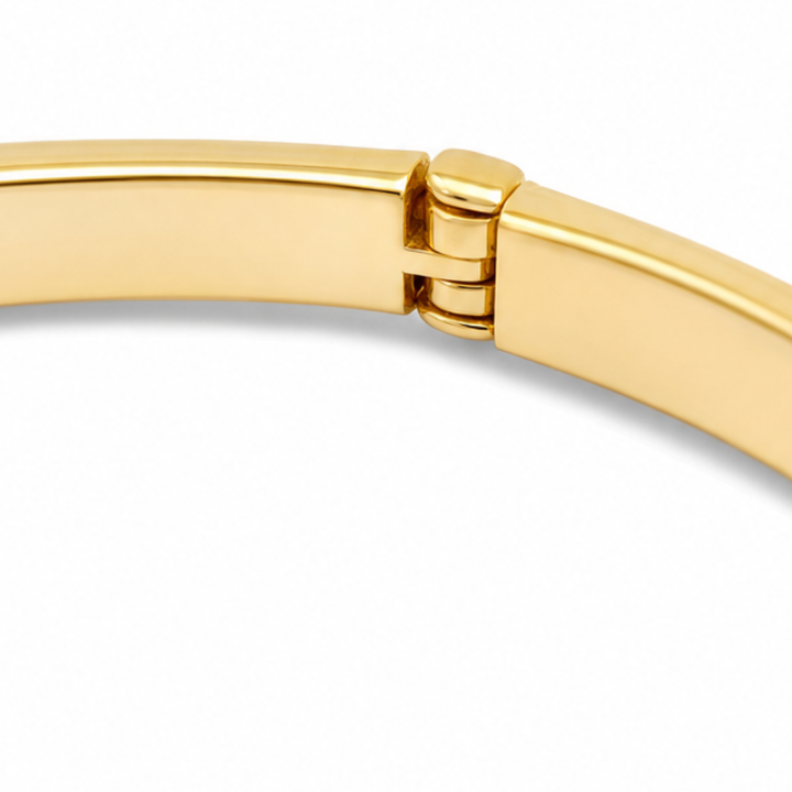 Bangle Bracelet with Oval Crystal Center Stone