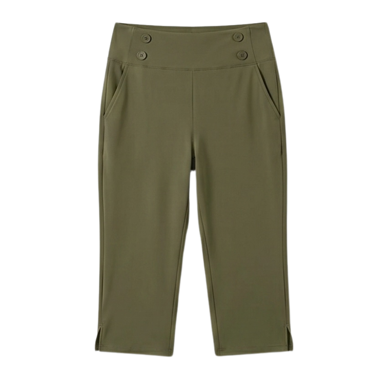 High-Waist Stretch Capri Pants — View 20 | Clova