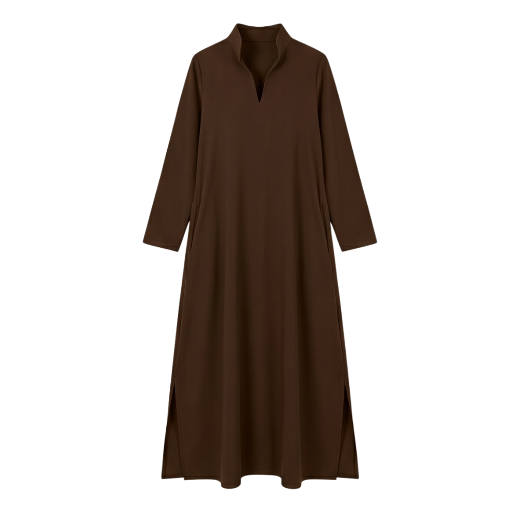 Loose Maxi Dress with Side Slits — View 19 | Clova