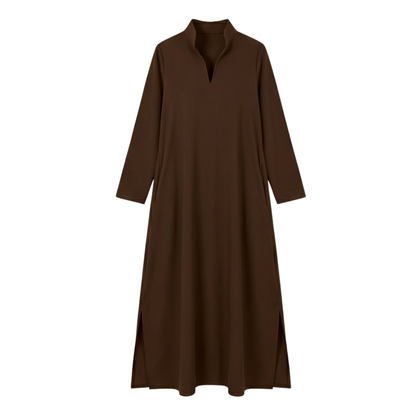 Loose Maxi Dress with Side Slits — View 19 | Clova