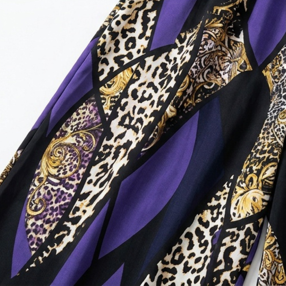Bold Print Wide-Leg Two Piece Set — View 9 | Clova