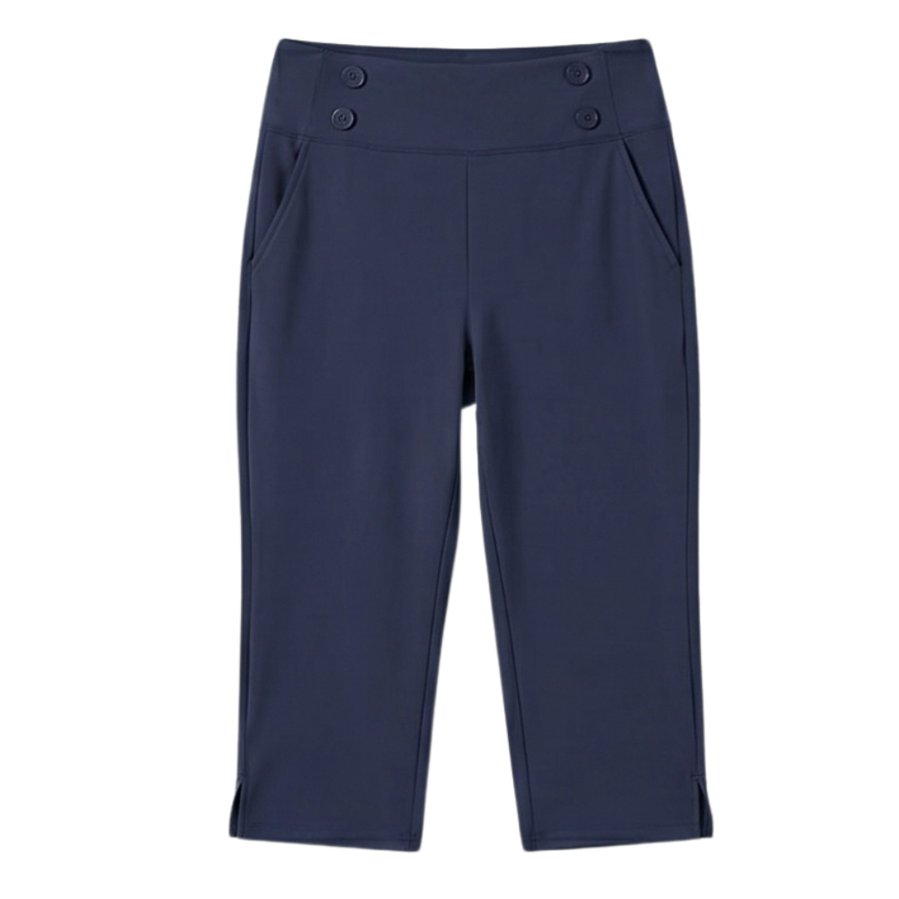 High-Waist Stretch Capri Pants — View 17 | Clova