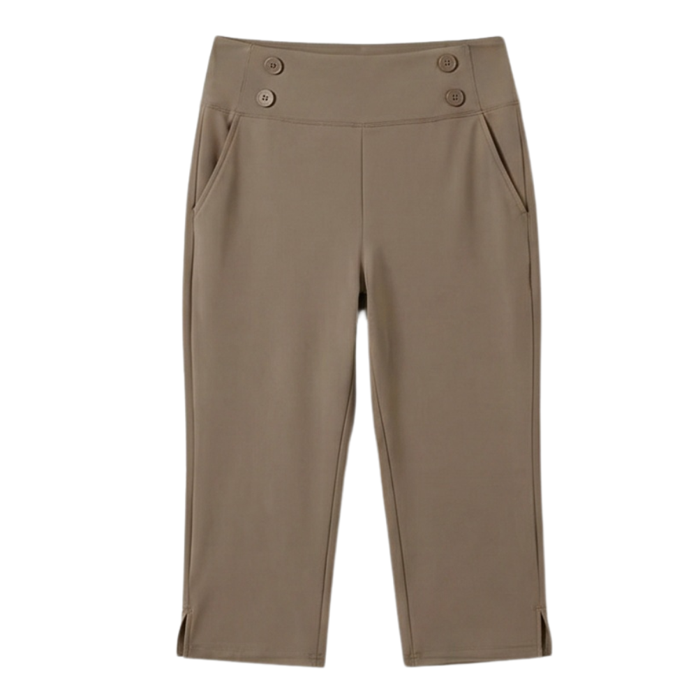 High-Waist Stretch Capri Pants — View 18 | Clova