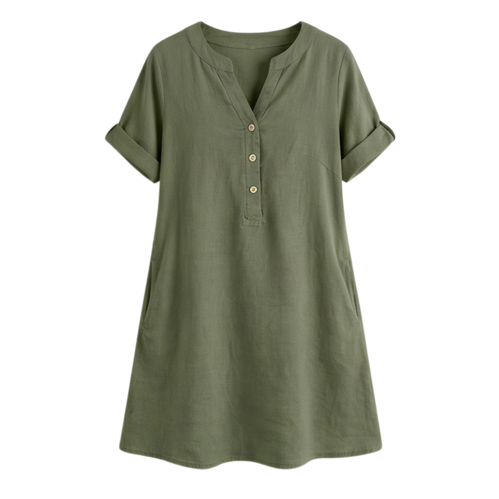 Breezy V-Neck Boho Sundress with Pockets — View 16 | Clova