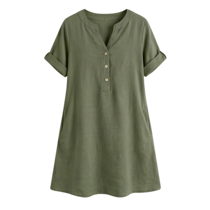 Breezy V-Neck Boho Sundress with Pockets — View 16 | Clova