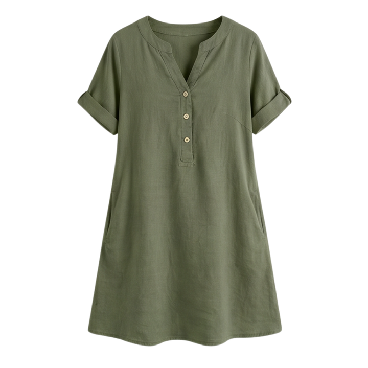Breezy V-Neck Boho Sundress with Pockets — View 16 | Clova