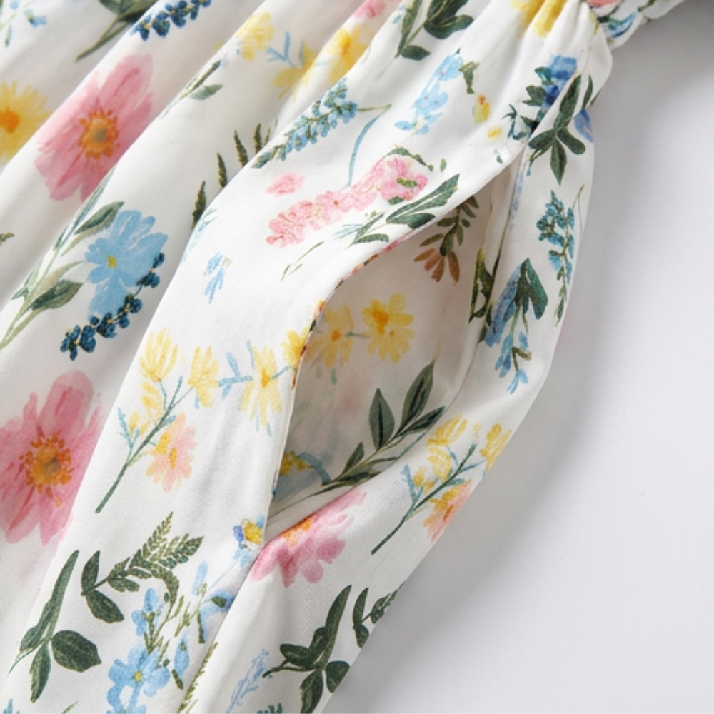 Off-Shoulder Floral Maxi Dress with Hidden Pockets — View 14 | Clova