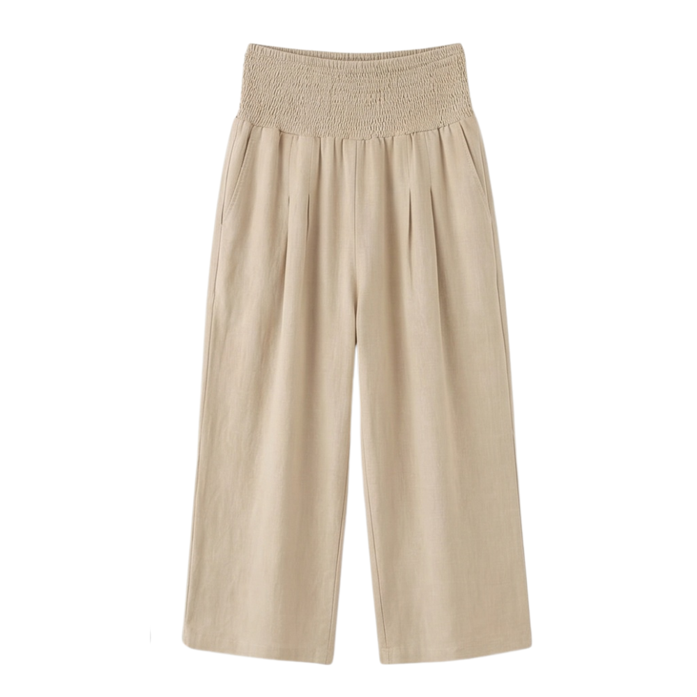 Smocked-Waist Culottes — View 16 | Clova
