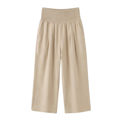 Smocked-Waist Culottes — View 16 | Clova