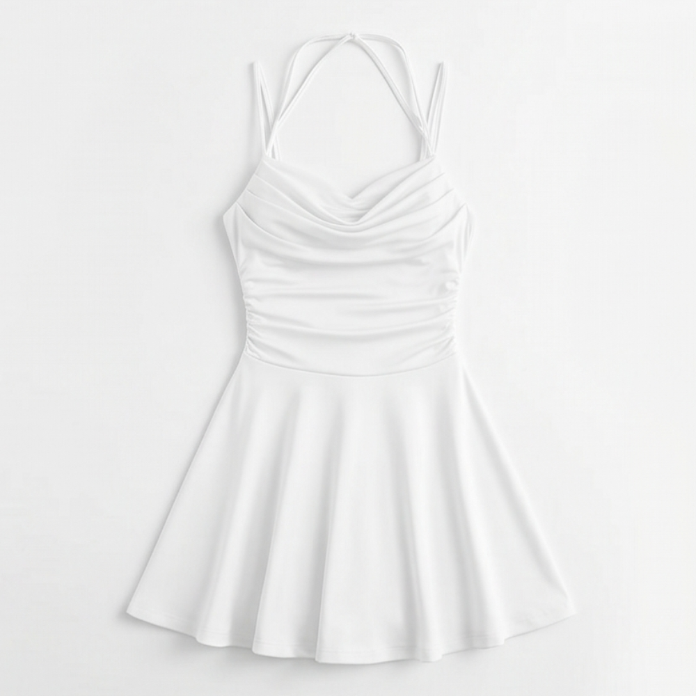 Ruched A-Line Mini Dress for Events — View 13 | Clova