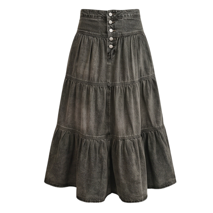 Soft Button-Front Maxi Skirt — View 16 | Clova