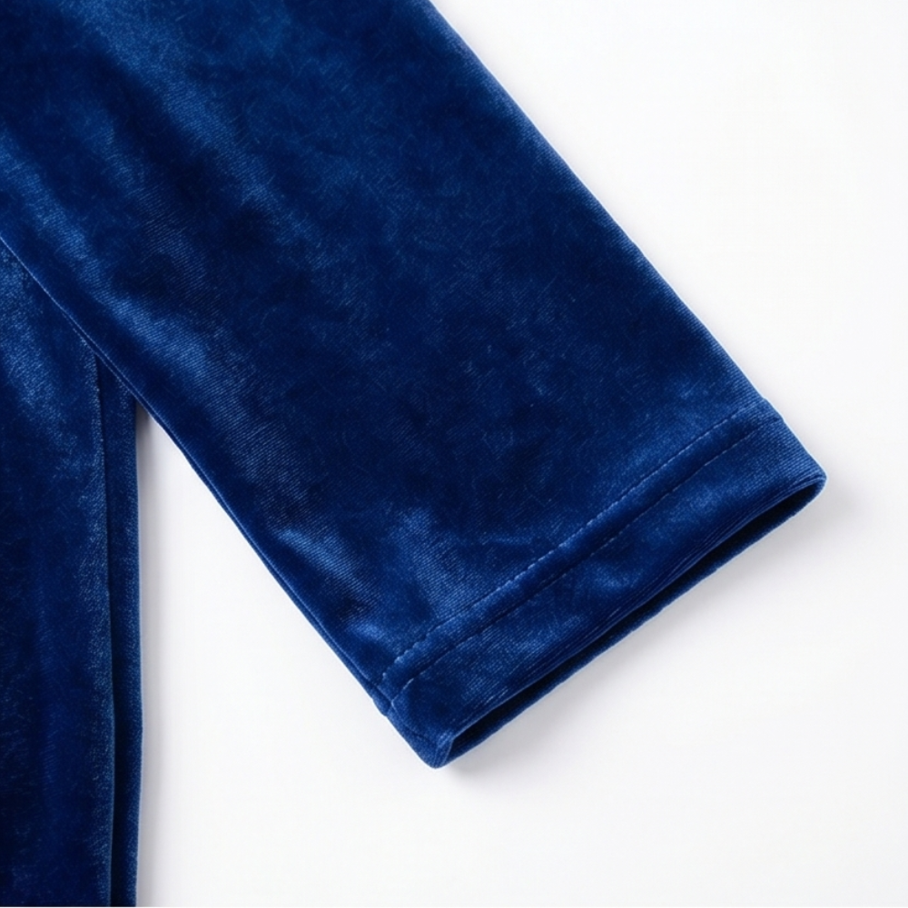 Velvet Cocoon Midi Dress with Hidden Pockets — View 12 | Clova
