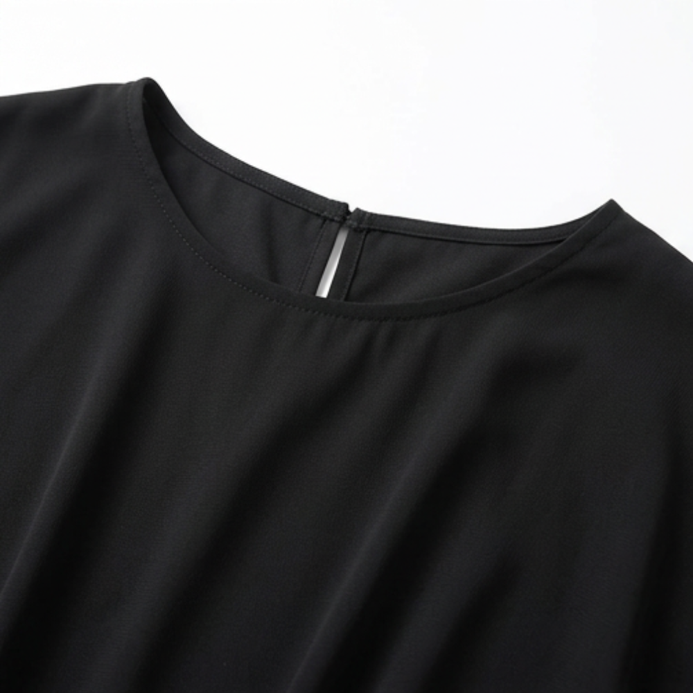 Sequin Trim Layered Chiffon Top — View 6 | Clova