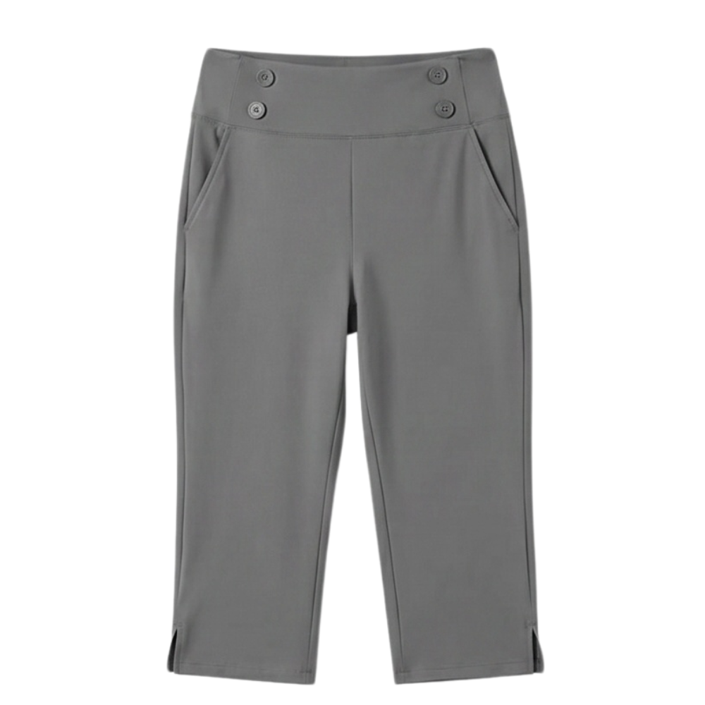 High-Waist Stretch Capri Pants — View 16 | Clova
