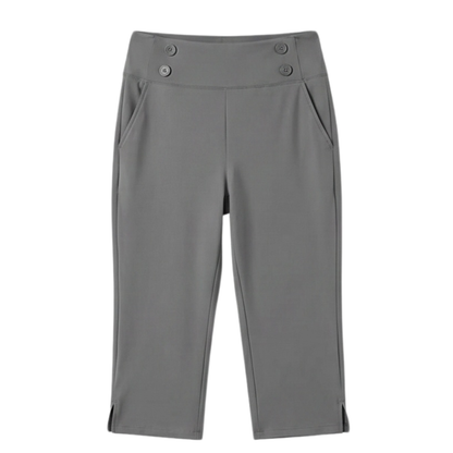 High-Waist Stretch Capri Pants — View 16 | Clova