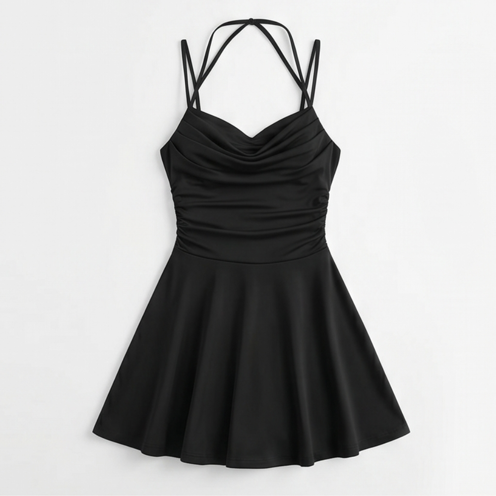 Ruched A-Line Mini Dress for Events — View 12 | Clova
