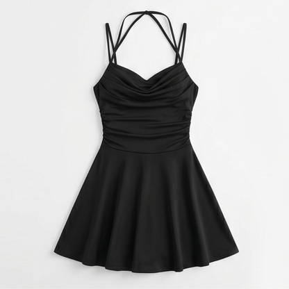 Ruched A-Line Mini Dress for Events — View 12 | Clova