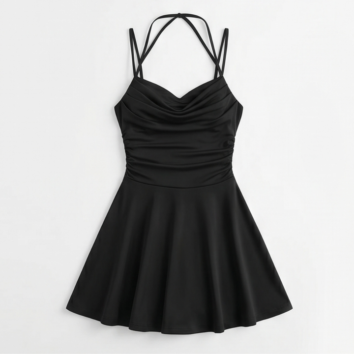 Ruched A-Line Mini Dress for Events — View 12 | Clova