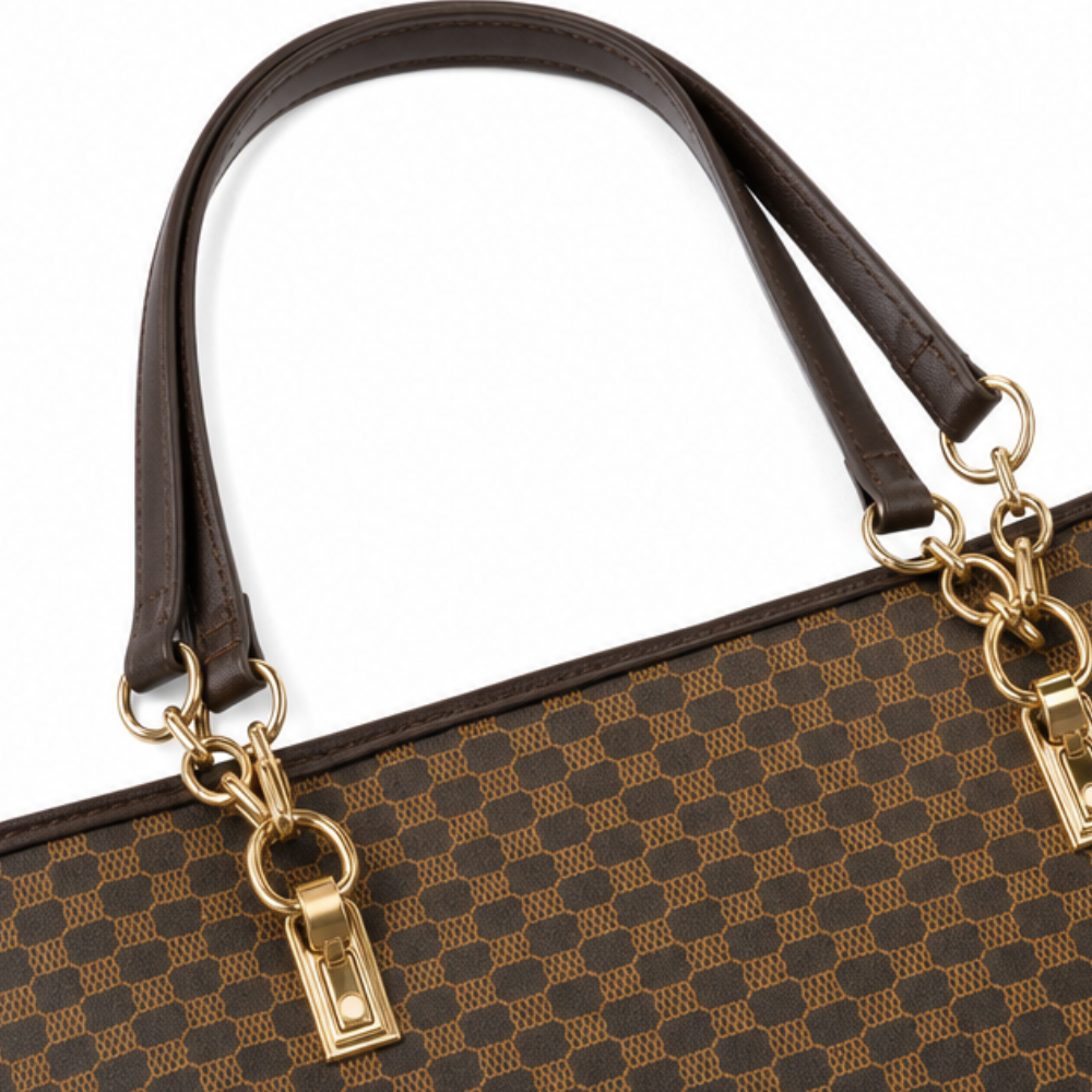 6-Piece Checkered Handbag Set, Tote Crossbody Wallet for Women