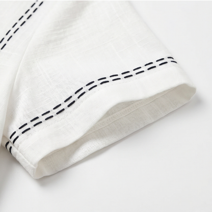 Stitched Henley Top — View 10 | Clova