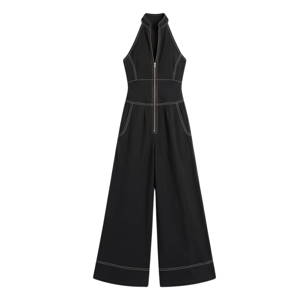 Sculpted Halter Jumpsuit — View 24 | Clova